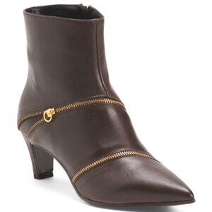 NAPOLEONI Made In Italy Leather Booties With Zipper